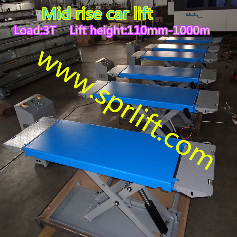 mid rise car lift 1m lift height 3000kg load